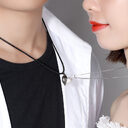 Minimalist Lovers Matching Friendship Heart Pendant Couple Magnetic