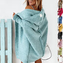 Fashion Bat Sleeve Hooded Cardigan Oversized Loose Temperament