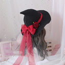 Lolita Halloween Retro Witch Hat Masquerade Rose Big