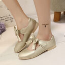Girls Shoes White Leather Bowknot Children Princess