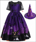 Halloween Princess Dress Printed Mesh
