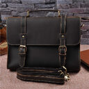 Mens Genuine Leather Cowhide Crazy Horse Handbag