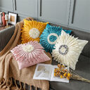 Fashion Modern Style White Throw Pillows Velvet Stitching