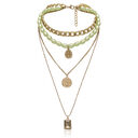 Retro Portrait Jewelry Necklace Women Sweater Chain