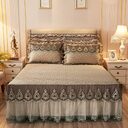 Quilted Lace Bed Skirt Liner