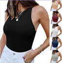 ReoRia Womens Sexy Sleeveless Racer Back Halter Neck