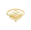 Women's Stainless Steel Rings Vintage Golden Lotus Men's