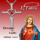 Infinity Love God We Trust Christian Cross Birthstone