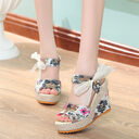 Sandals Women Wedge Heel Lace High Shoes
