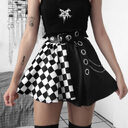 Skirt Gothic Plaid A Line Mini Skirts Harajuku