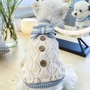 Bowknot Dog Clothes Cat Costume Hollow Knit Sweater