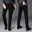 New Men's Jeans Slim Straight Black Pants