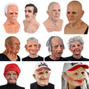 Halloween Granny Mask Latex Headgear Wig