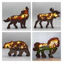 Christmas Decoration Wooden Animal Carving Handcraft Gift Wall