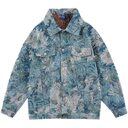 Creative Floral Denim Men Autumn Loose Men's