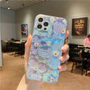 Oil Painting Purple And Blue Daisy Flower Phone