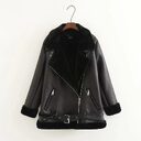 Jacket Tops Women's Trendy Belt PU Leather