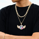Angel Wings Medallions Photo Pendant Necklace For Men