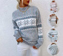 Winter Snowflake Sweater Fashion Half Turtleneck Pullover Knitted