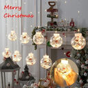 10PCS LED Christmas Curtain Lamp Fairy Snowman Wishing