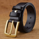 Belt Men Casual Retro Brass Pin Buckle Men's