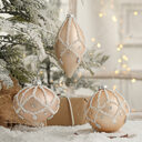 Glass Ball Drop Hand Drawn Christmas Tree Pendant