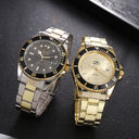 Waterproof Calendar Gold Steel Strap Men's Watch