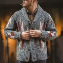 Sweater Lapel Outer Wear Thick Jacket Men