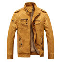 Leather Jacket Plus Velvet Washed Retro