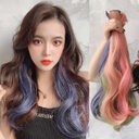 Color Wigs Female Long Hair Highlighting Gradient Invisible