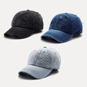 Hole Denim Korean Men And Women General Baseball