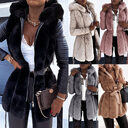 Fur Belt Hooded Zipper Jacket Women's Clothing