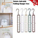 9-hole Clothes Hanger Organizer Space Saving Multi-function Folding