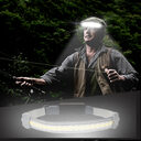 COB Headlight Red Light Warning Portable USB Rechargeable