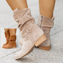 Ins Pointed Toe Mid-calf Boots Fashion Suede Zipper