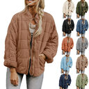 Winter Zip-up Stand Collar Coat With Pockets Fashion