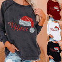 Printed Theme Hoodie Fleece Plus Size Women