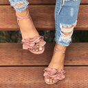 Fashion Plus Size Flower Flat Sandals Ladies