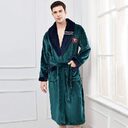 Winter Flannel Lovers Robe Gown Elegant Solid Casual