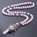 Natural White Crystal Column Stone Necklace