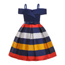 Fashion Sling Dress Children's Strapless Striped Birthday
