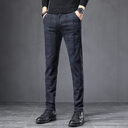 Autumn Plaid Pants Slim Straight Loose Men's Casual