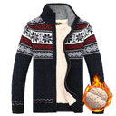 Men's Sweater Warm Velvet Sweatercoat Winter Wool Cardigan
