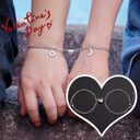 2Pcs Sun Moon Charm Magnet Attraction Stainless Steel