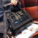 Soft Leather Handbag Large-capacity Cowhide Hot Rhinestone Handbags