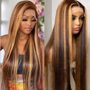 Women's Wigs Colored Medium Length Straight Hair