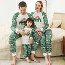 Printed Round Neck Color Matching Parent-child Christmas Family