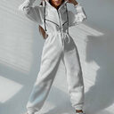 Casual Women Basic Hoodie Two Piece Sets Zipper