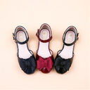 Big Kids' Hollow Velcro Patent Leather Shoes