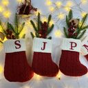 Woolen Knitted Christmas Letter Socks Decoration Pendant Gift